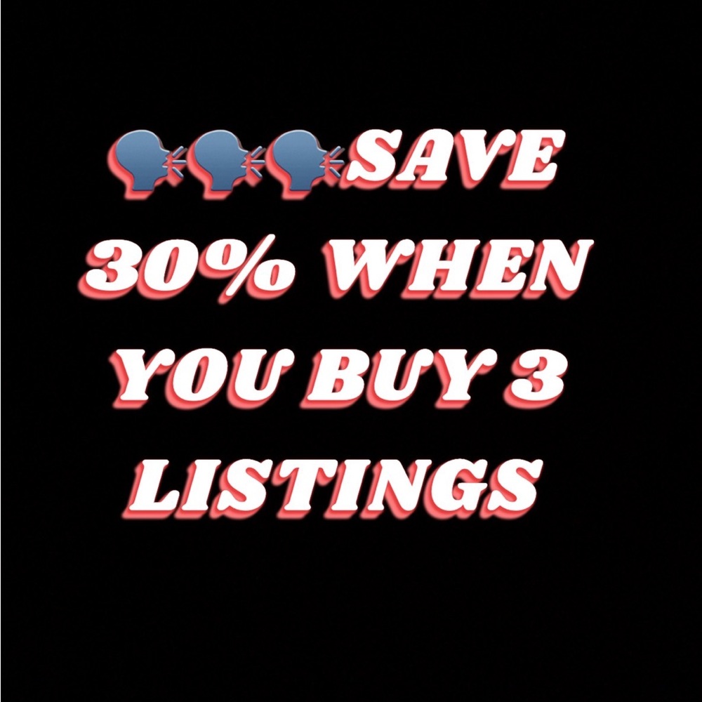 30% off 3 listings!